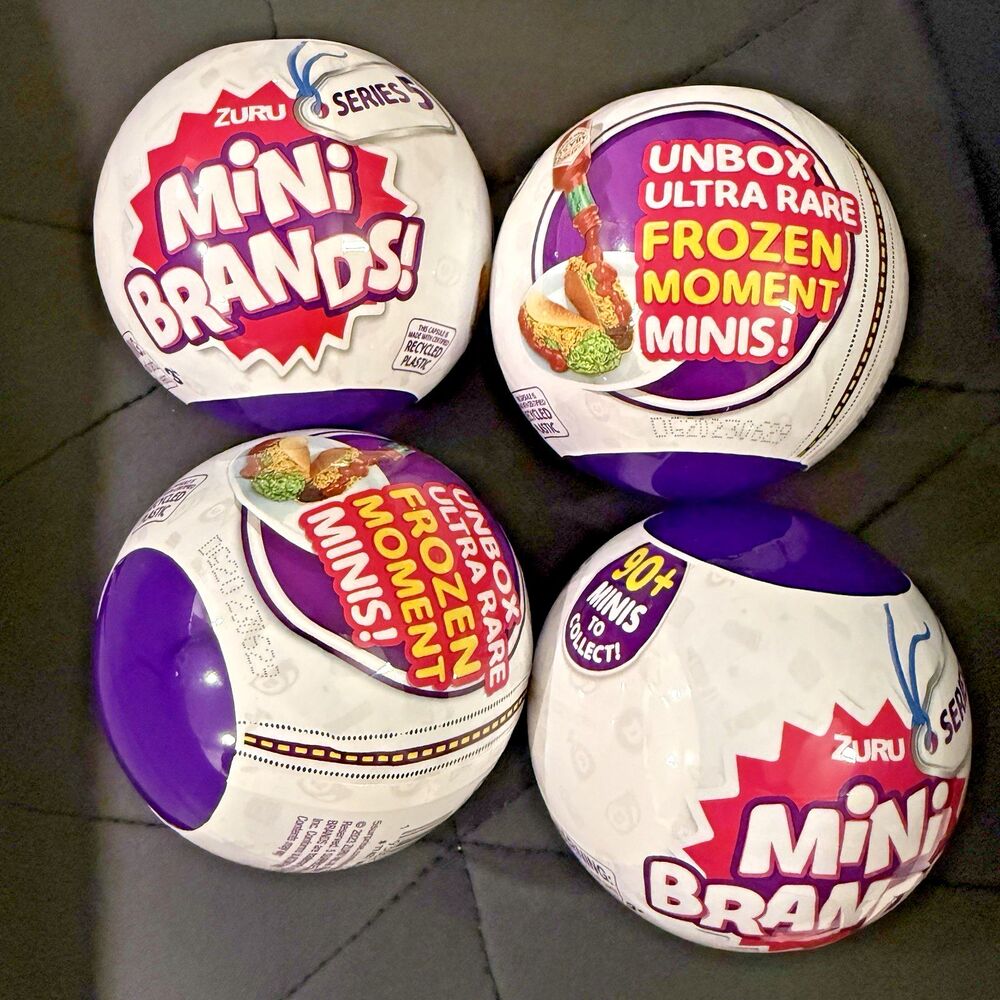 4 X Zuru Mini Brands Series 5 Capsule  -  Frozen Moments Minis NEW!